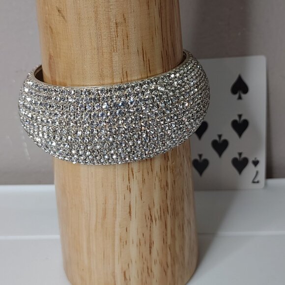 8 Inch Vintage Rhinestone Bangle - Picture 3 of 8
